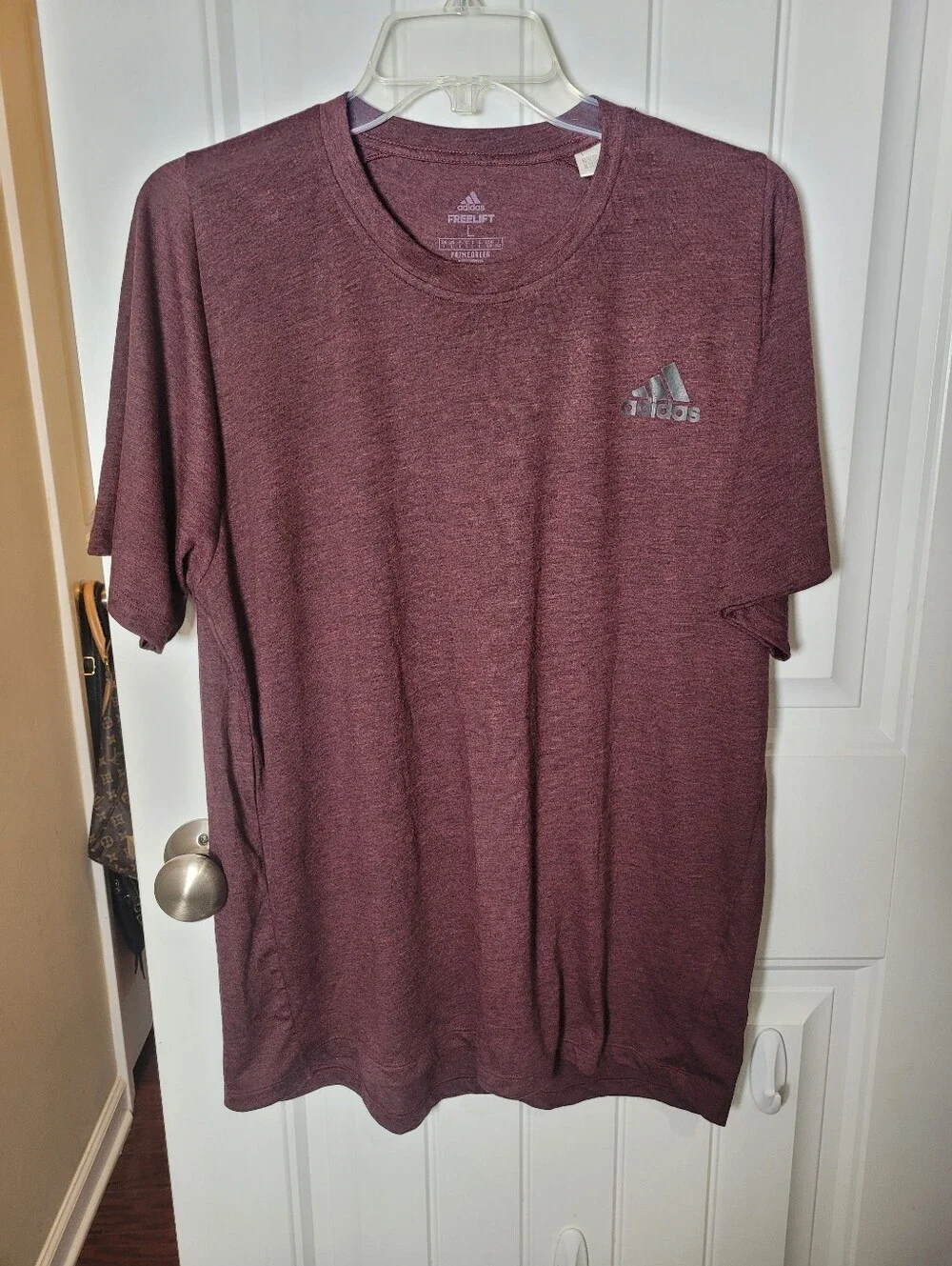 adidas Men's Maroon Heather Short Sleeve Performance Shirt